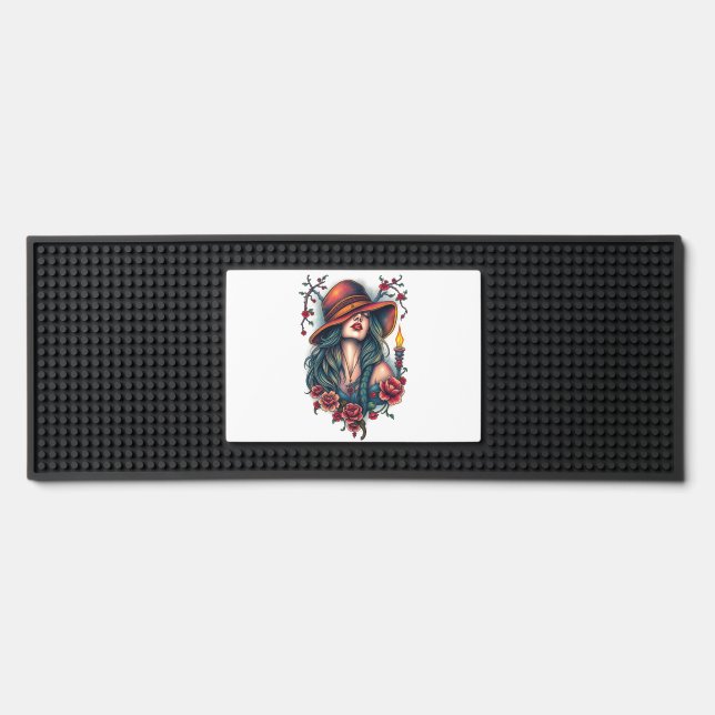 The Essence of Woman: Grace, Strength, and Beauty  Bar Mat (Front)