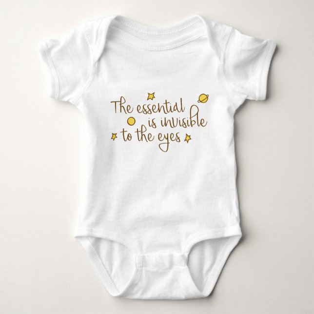 The essential is invisible to the eyes baby bodysuit (Front)