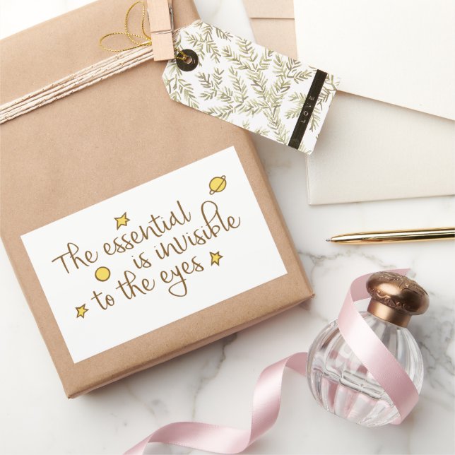 The essential is invisible to the eyes rectangular sticker (Gifting)