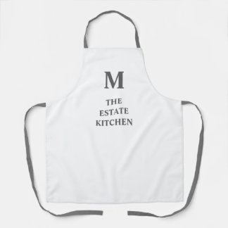 The Estate Kitchen Minimalist Typography White Apron