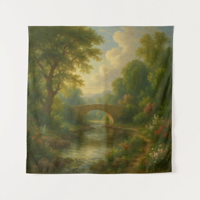 The Eternal Arch: Romantic Twilight Over the River Tapestry (Front)