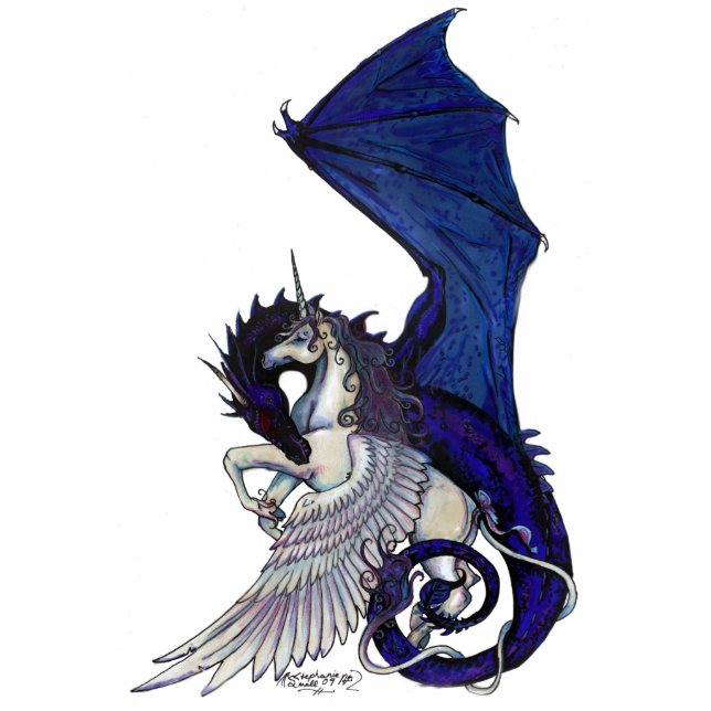 The Eternal Embrace Unicorn and Dragon Cutout (Front)