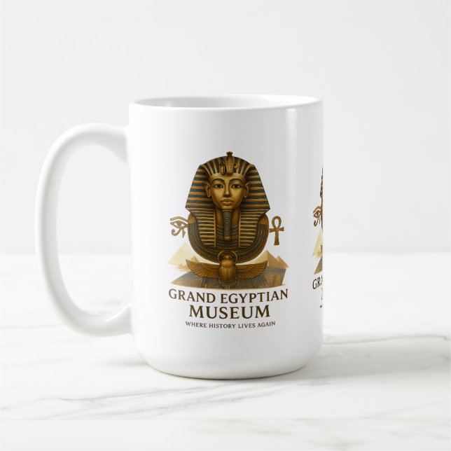The Eternal Legacy – Grand Egyptian Museum Opening Coffee Mug (Left)