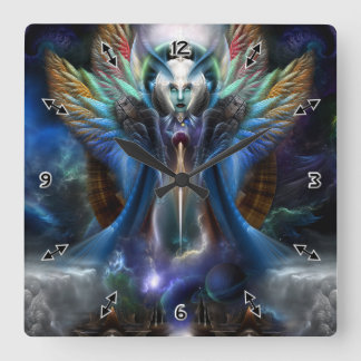The Eternal Majesty Of Thera Fractal Portrait Square Wall Clock