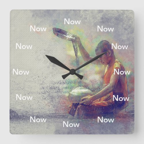 The Eternal Now Square Wall Clock