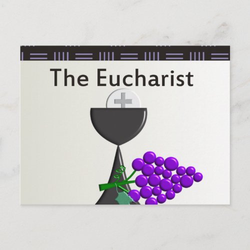 The Eucharist Chalice and Grapes Design Postcard