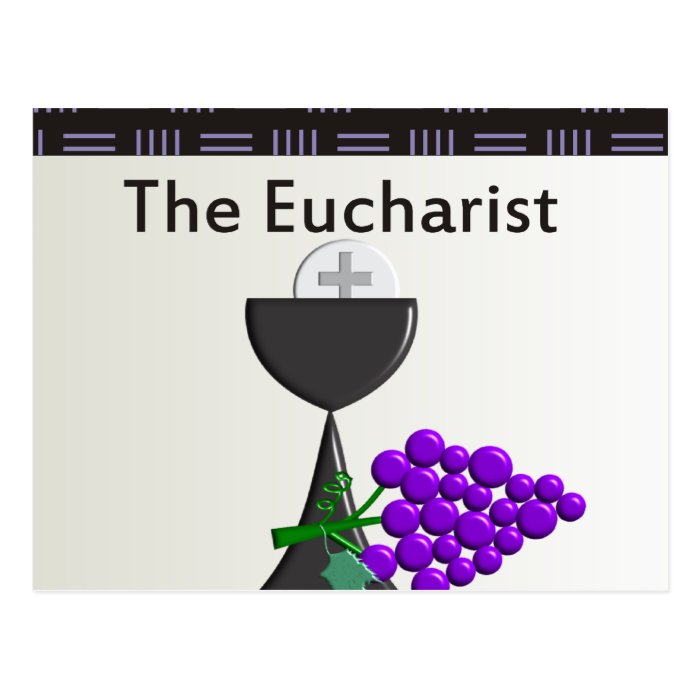 The Eucharist Chalice and Grapes Design Postcard