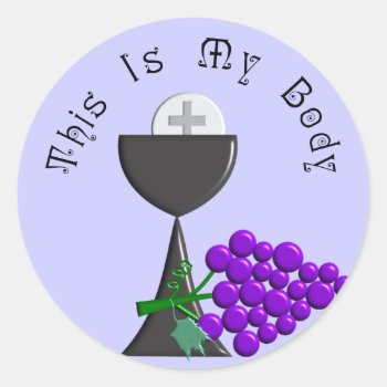 The Eucharist Chalice & Communion Host Gifts Classic Round Sticker by ProfessionalDesigns at Zazzle