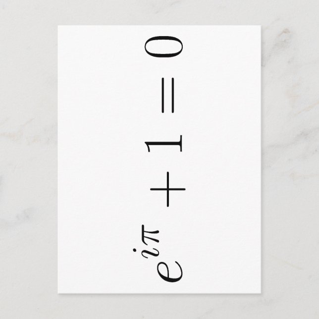 The Euler formula Postcard (Front)