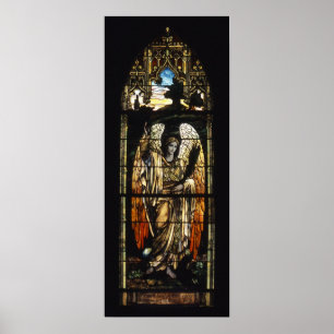 The Evening Angel stained glass Poster