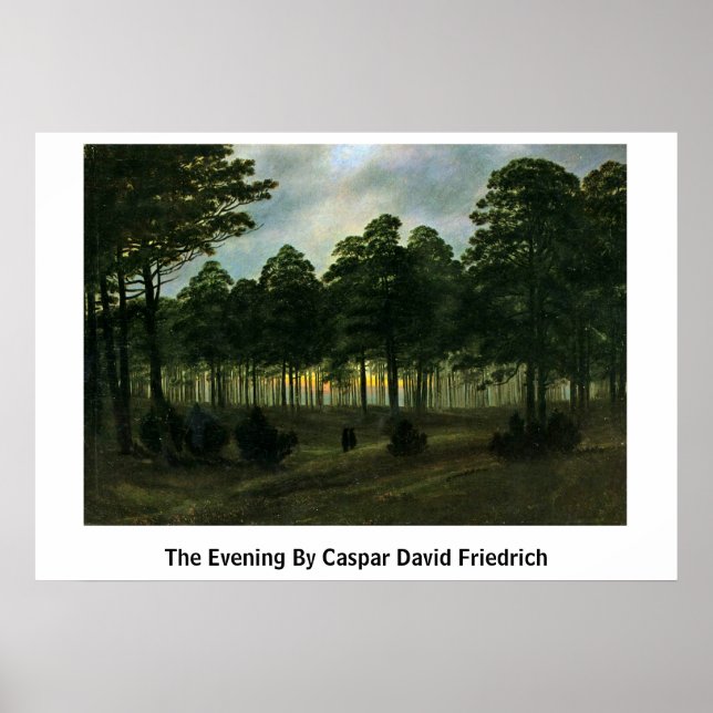 The Evening By Caspar David Friedrich Poster (Front)