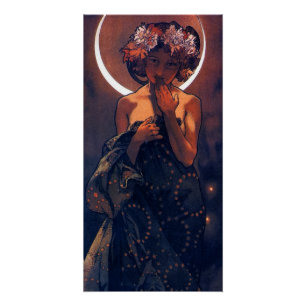 The evening star, nouveau art by Alfons Mucha Poster
