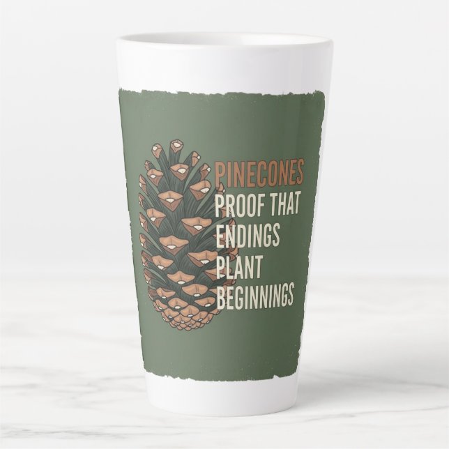  The Evergreen Promise - Pine cone design Latte Mug (Front)
