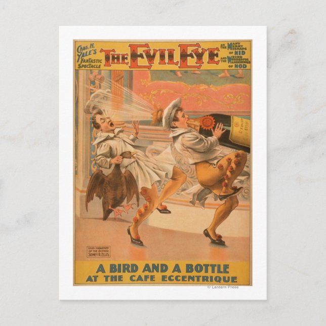 The Evil Eye "A Bird & a Bottle" Theatre Postcard (Front)