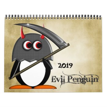 The Evil Penguin™ Cartoon Calendar 2016 by audrart at Zazzle