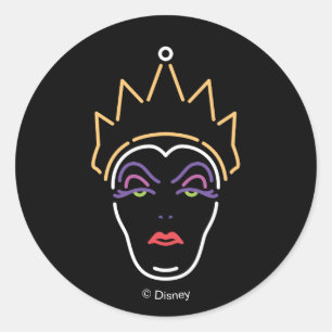 The Evil Queen   Neon Face Classic Round Sticker