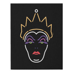 The Evil Queen   Neon Face Faux Canvas Print