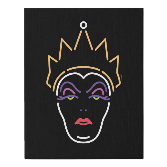 The Evil Queen | Neon Face Faux Canvas Print (Front)