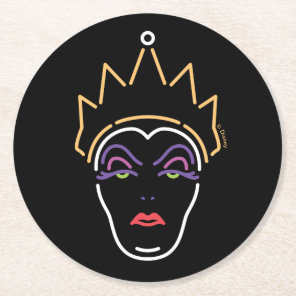 The Evil Queen | Neon Face Round Paper Coaster