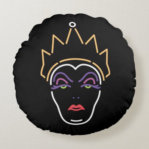 The Evil Queen  Neon Face Round Pillow