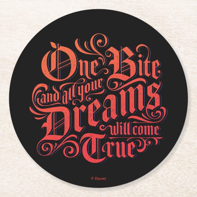 The Evil Queen | One Bite Round Paper Coaster (Front)