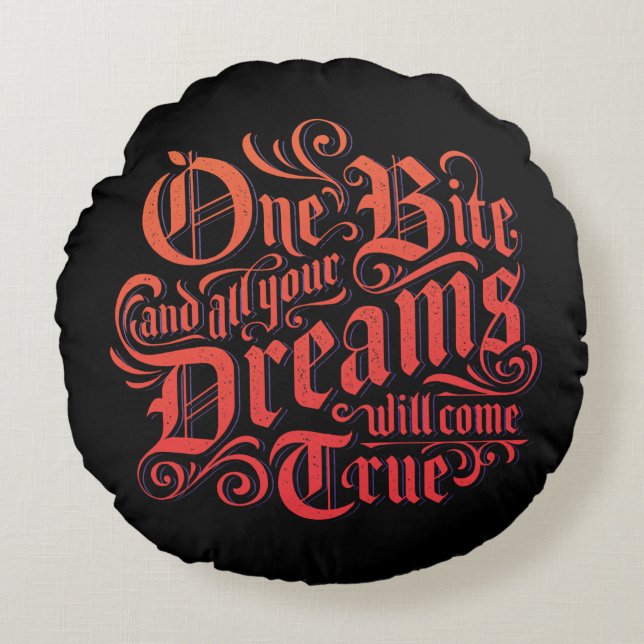 The Evil Queen | One Bite Round Pillow (Front)