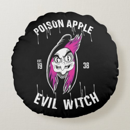 The Evil Queen  Poison Apple Evil Witch Round Pillow