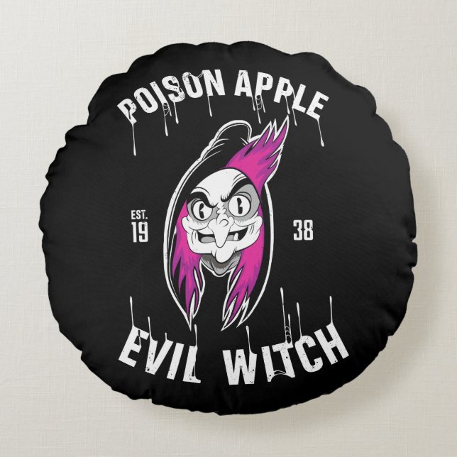 The Evil Queen | Poison Apple Evil Witch Round Pillow (Front)