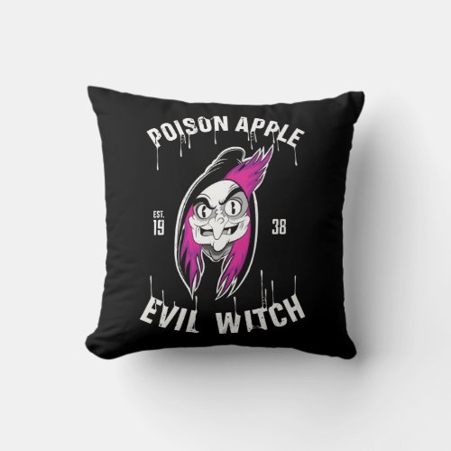 The Evil Queen  Poison Apple Evil Witch Throw Pillow
