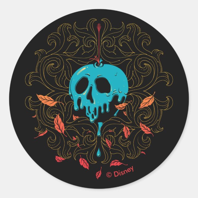 The Evil Queen | Skull Apple Design Classic Round Sticker (Front)