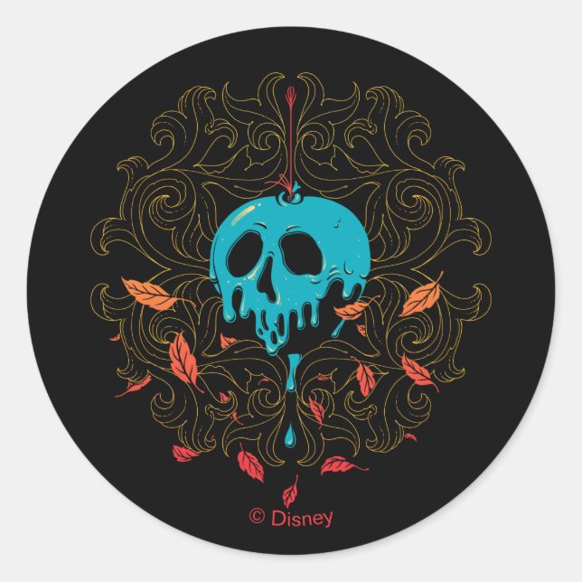 The Evil Queen | Skull Apple Design Classic Round Sticker (Front)