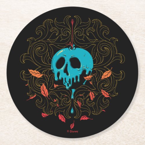 The Evil Queen  Skull Apple Design Round Paper Coaster