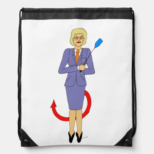 The Evil Teacher Drawstring Bag (Front)