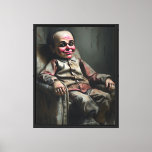 The Evil Ventriloquist Dummy – Dark Oil Painting Canvas Print