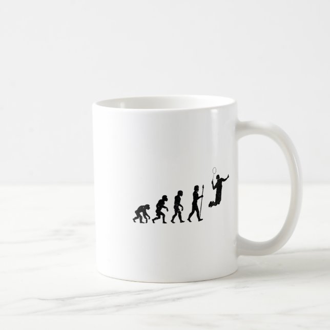 The Evolution Of A Badminton Player - Funny  Coffee Mug (Right)