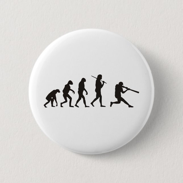 The Evolution Of Baseball Batter Pinback Button (Front)