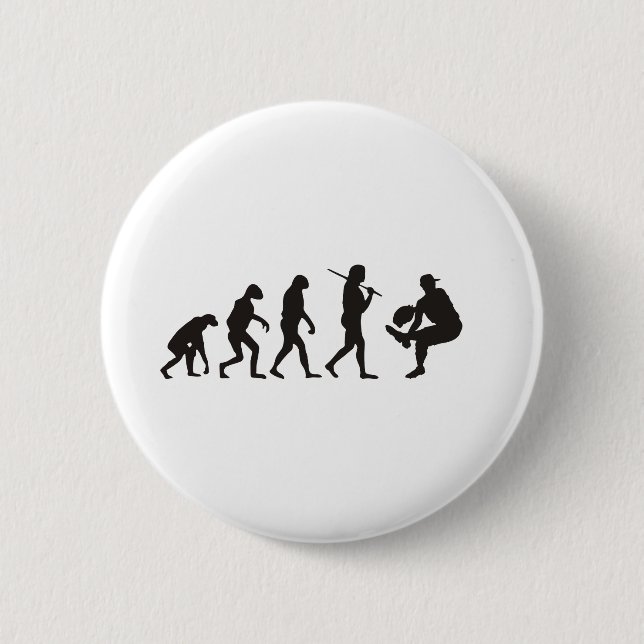 The Evolution Of Baseball Pitcher Pinback Button (Front)
