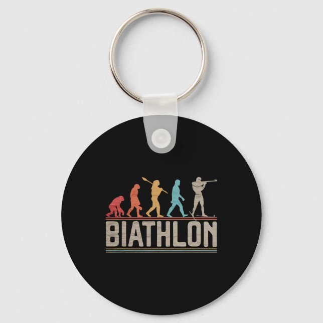 The Evolution Of Biathlon Target Shooting Xc Skiin Keychain (Front)