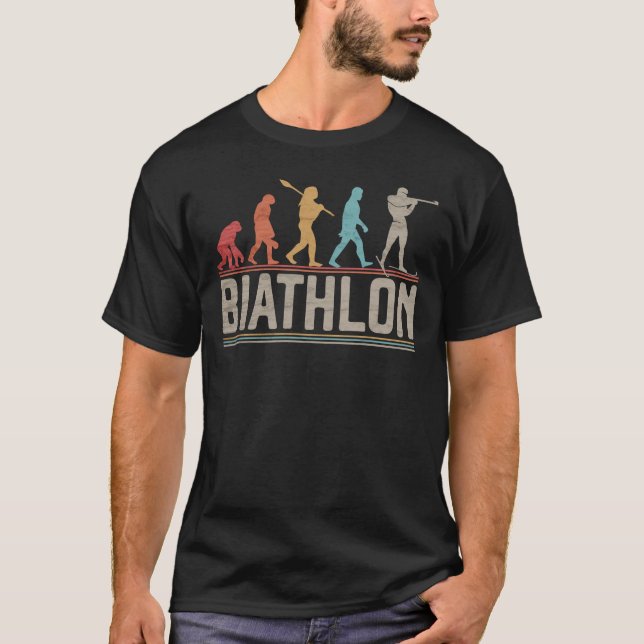 The Evolution of Biathlon Target Shooting XC Skiin T-Shirt (Front)