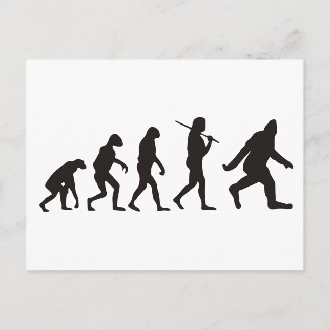 The Evolution Of Bigfoot Postcard (Front)