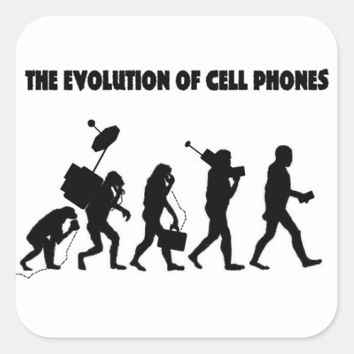 The Evolution Of Cell Phones Square Sticker