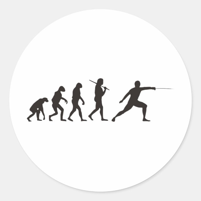 The Evolution Of Fencing Classic Round Sticker (Front)