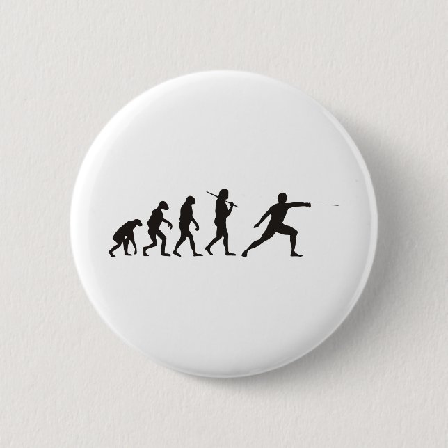 The Evolution Of Fencing Pinback Button (Front)