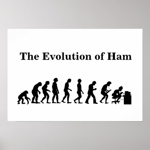 The Evolution of Ham Ham Radio Poster