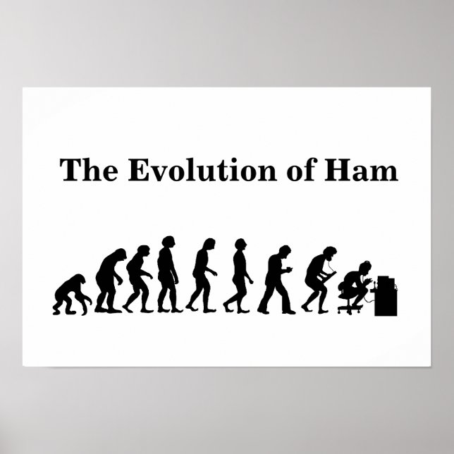 The Evolution of Ham Ham Radio Poster (Front)