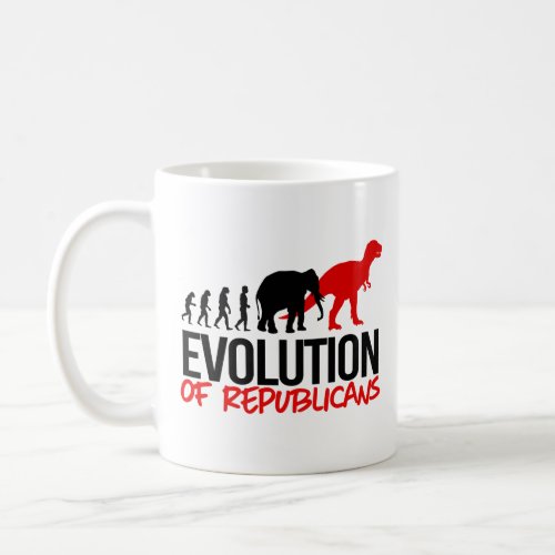 The Evolution of Republicans into Dinosaurs Coffee Mug