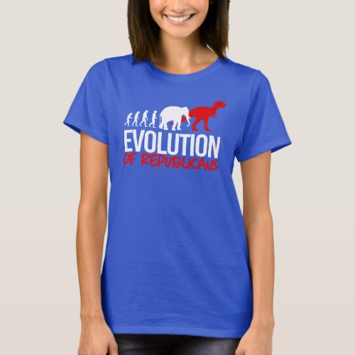 The Evolution of Republicans into Dinosaurs T_Shirt