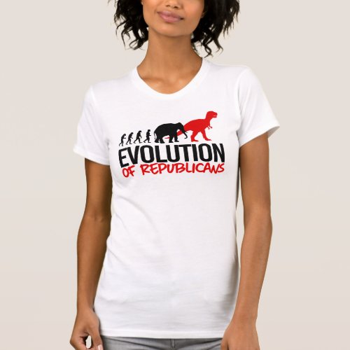 The Evolution of Republicans into Dinosaurs T_Shirt