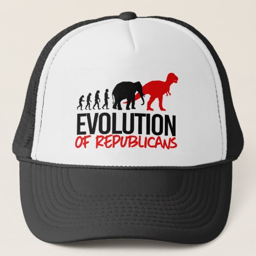 The Evolution of Republicans into Dinosaurs Trucker Hat