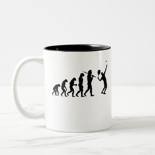 The Evolution of Tennis Two_Tone Coffee Mug